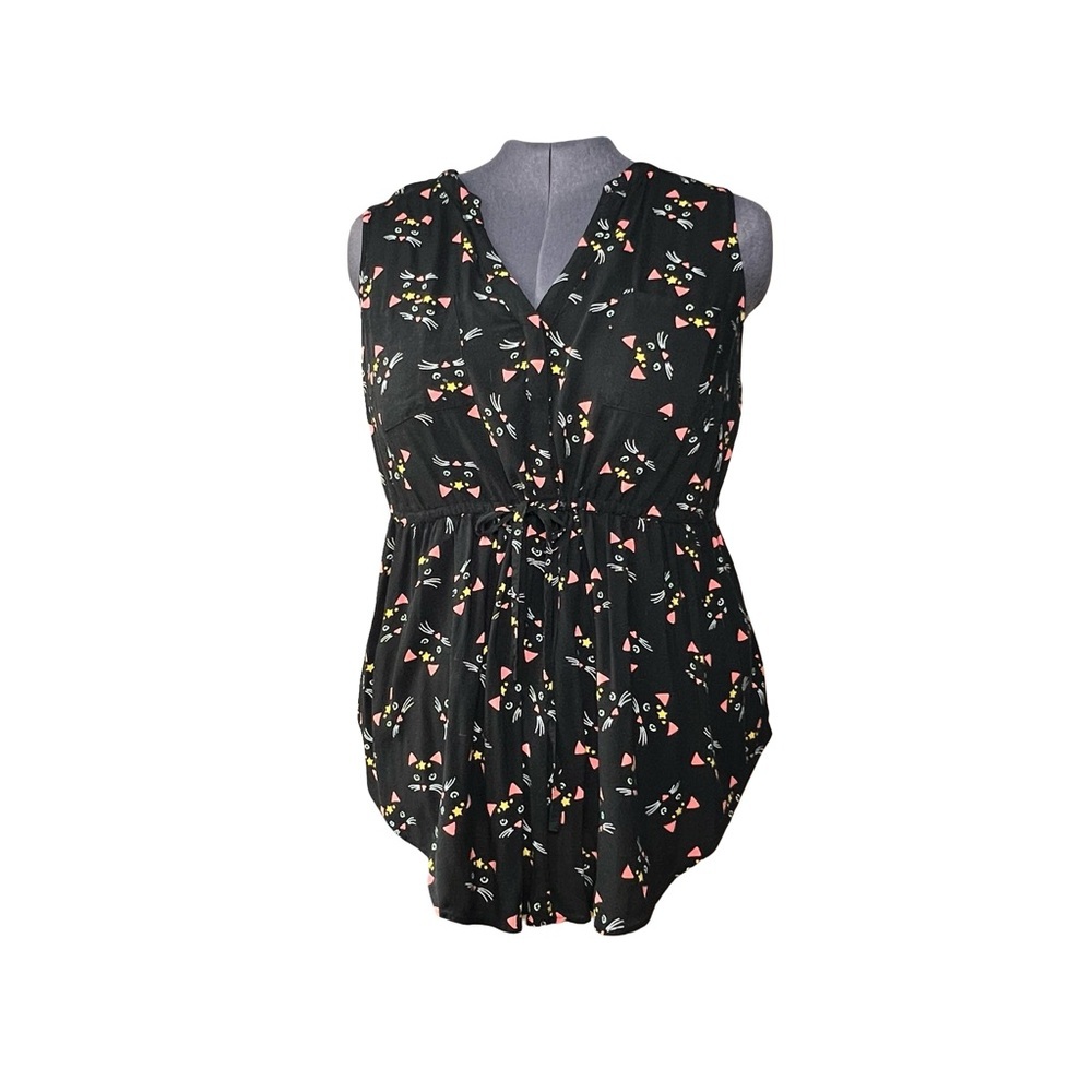 Torrid Emma Babydoll Challis Tunic Top - Kitty Kat (Size 2)